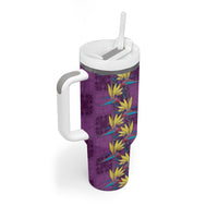 Hawaii Waikiki King Tumbler With Handle Purple Quilt With Pua Manu LT05 - Polynesian Pride