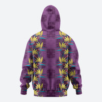 Hawaii Waikiki King Zip Hoodie Purple Quilt With Pua Manu LT05 - Polynesian Pride