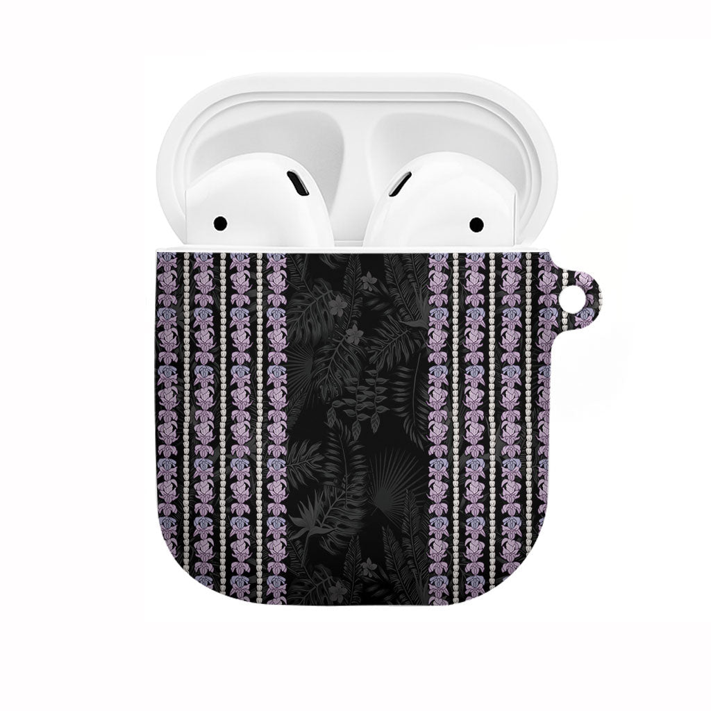 Hawaii Queen Liliuokalani AirPods Case Hawaiian Lei Pua Kalaunu LT05 Black - Polynesian Pride
