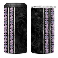 Hawaii Queen Liliuokalani 4 in 1 Can Cooler Tumbler Hawaiian Lei Pua Kalaunu LT05 One Size: 16 oz Black - Polynesian Pride
