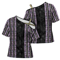 Hawaii Queen Liliuokalani Cross Shoulder Shirt Hawaiian Lei Pua Kalaunu LT05 - Polynesian Pride