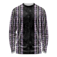 Hawaii Queen Liliuokalani Long Sleeve Shirt Hawaiian Lei Pua Kalaunu LT05 Unisex Black - Polynesian Pride