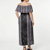 Hawaii Queen Liliuokalani Off Shoulder Maxi Dress Hawaiian Lei Pua Kalaunu LT05 - Polynesian Pride