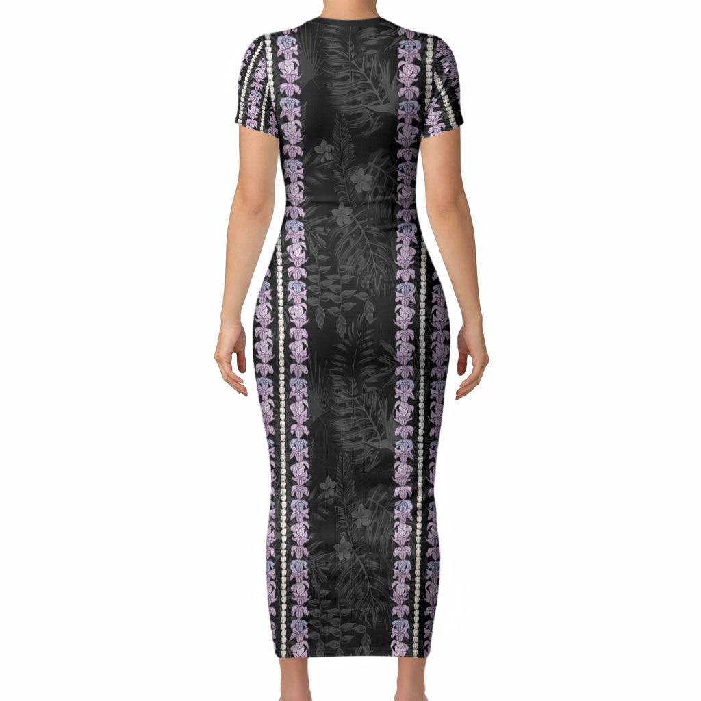 Hawaii Queen Liliuokalani Short Sleeve Bodycon Dress Hawaiian Lei Pua Kalaunu LT05 - Polynesian Pride