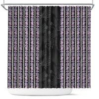 Hawaii Queen Liliuokalani Shower Curtain Hawaiian Lei Pua Kalaunu LT05 Black - Polynesian Pride