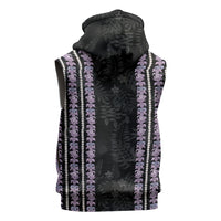 Hawaii Queen Liliuokalani Sleeveless Zip Hoodie Hawaiian Lei Pua Kalaunu LT05 - Polynesian Pride