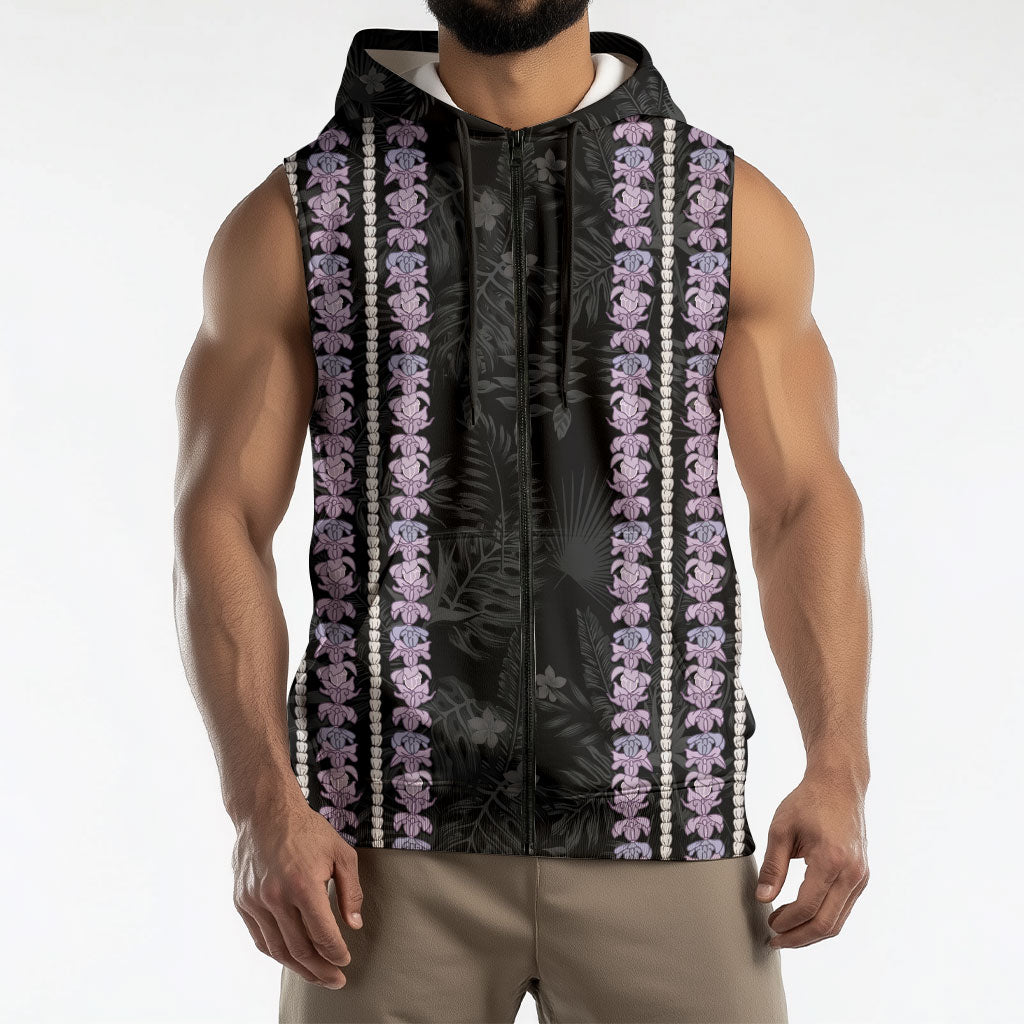Hawaii Queen Liliuokalani Sleeveless Zip Hoodie Hawaiian Lei Pua Kalaunu LT05 - Polynesian Pride