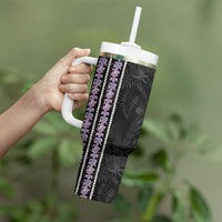 Hawaii Queen Liliuokalani Tumbler With Handle Hawaiian Lei Pua Kalaunu LT05 - Polynesian Pride