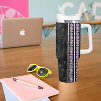 Hawaii Queen Liliuokalani Tumbler With Handle Hawaiian Lei Pua Kalaunu LT05 - Polynesian Pride