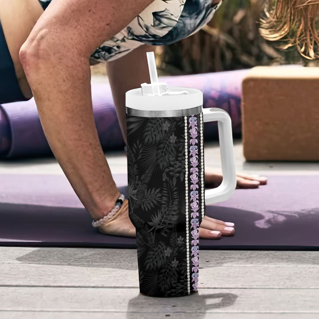 Hawaii Queen Liliuokalani Tumbler With Handle Hawaiian Lei Pua Kalaunu LT05 - Polynesian Pride