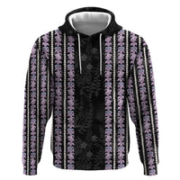 Hawaii Queen Liliuokalani Zip Hoodie Hawaiian Lei Pua Kalaunu LT05 Pullover Hoodie Black - Polynesian Pride