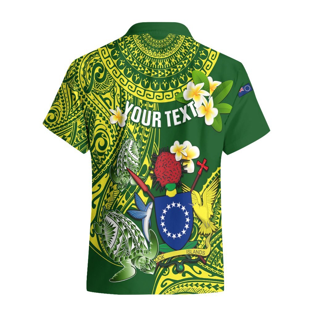 Personalized Cook Islands Hawaiian Shirt Coat Of Arms Plumeria Polynesian Turtle LT05 - Polynesian Pride
