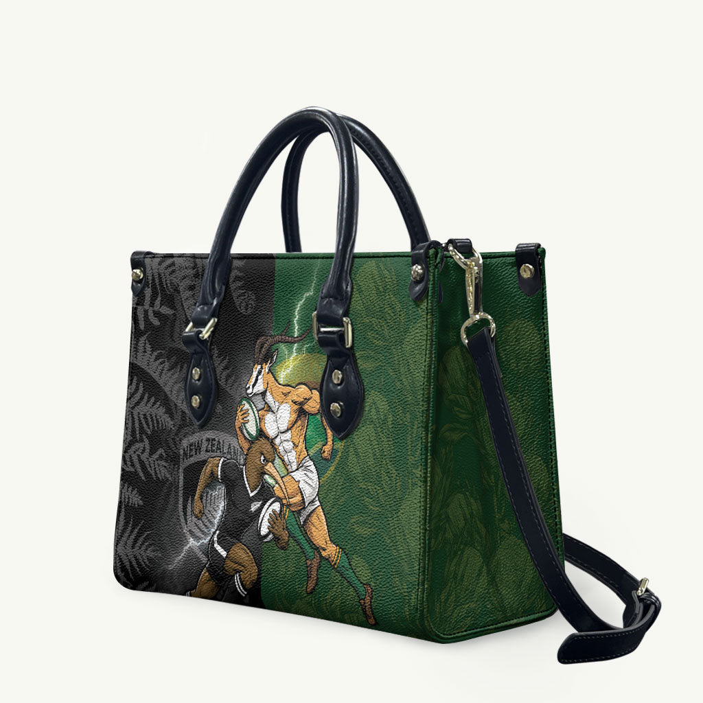 South Africa And New Zealand Leather Bag Springboks And Kiwis Rugby Rivalry