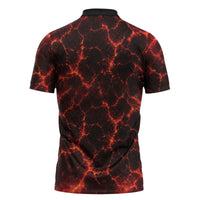 Lava Monster Costume Zipper Polo Shirt Fiery Lava Spiral