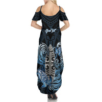 Personalised Polynesia Go Surfing Family Matching Summer Maxi Dress and Hawaiian Shirt The Pacific Wave Of Water LT05 - Polynesian Pride