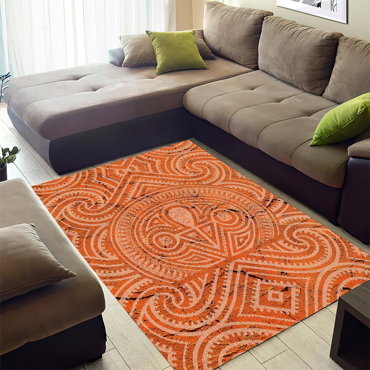 Lapita Culture Area Rug Iconic Double Face Pattern LT05 - Polynesian Pride