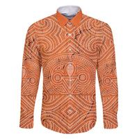 Personalised Lapita Culture Family Matching Mermaid Dress and Hawaiian Shirt Iconic Double Face Pattern LT05 Dad's Shirt - Long Sleeve Brown - Polynesian Pride
