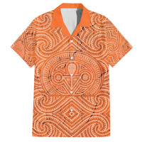 Personalised Lapita Culture Family Matching Off Shoulder Short Dress and Hawaiian Shirt Iconic Double Face Pattern LT05 Dad's Shirt - Short Sleeve Brown - Polynesian Pride