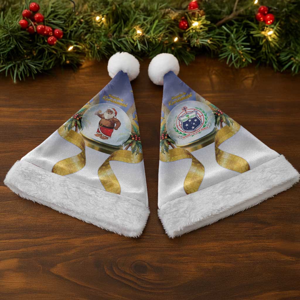 Samoa Christmas Santa Hat Snow Globe With Samoan Santa - Polynesian Pride