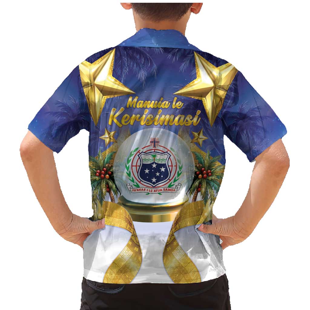 Samoa Christmas Family Matching Mermaid Dress and Hawaiian Shirt Snow Globe With Samoan Santa LT05 - Polynesian Pride