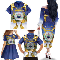 Samoa Christmas Family Matching Off The Shoulder Long Sleeve Dress and Hawaiian Shirt Snow Globe With Samoan Santa LT05 - Polynesian Pride