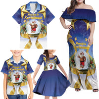 Samoa Christmas Family Matching Off Shoulder Maxi Dress and Hawaiian Shirt Snow Globe With Samoan Santa LT05 - Polynesian Pride