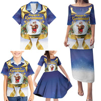 Samoa Christmas Family Matching Puletasi and Hawaiian Shirt Snow Globe With Samoan Santa LT05 - Polynesian Pride