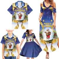 Samoa Christmas Family Matching Summer Maxi Dress and Hawaiian Shirt Snow Globe With Samoan Santa LT05 - Polynesian Pride