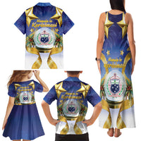 Samoa Christmas Family Matching Tank Maxi Dress and Hawaiian Shirt Snow Globe With Samoan Santa LT05 - Polynesian Pride