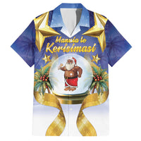 Samoa Christmas Hawaiian Shirt Snow Globe With Samoan Santa LT05 Navy - Polynesian Pride