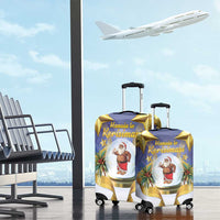 Samoa Christmas Luggage Cover Snow Globe With Samoan Santa - Polynesian Pride