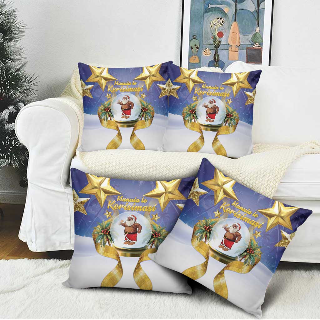 Samoa Christmas Pillow Cover Snow Globe With Samoan Santa - Polynesian Pride