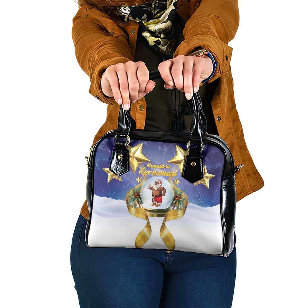 Samoa Christmas Shoulder Handbag Snow Globe With Samoan Santa - Polynesian Pride