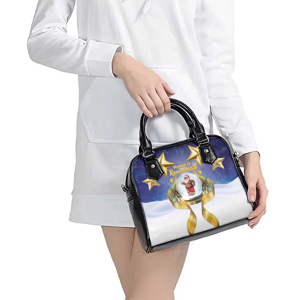 Samoa Christmas Shoulder Handbag Snow Globe With Samoan Santa - Polynesian Pride
