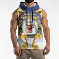 Samoa Christmas Sleeveless Hoodie Snow Globe With Samoan Santa LT05 - Polynesian Pride