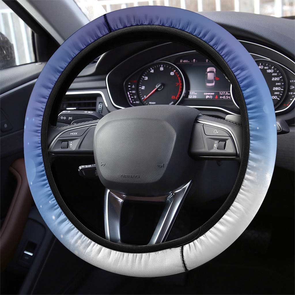 Samoa Christmas Steering Wheel Cover Snow Globe With Samoan Santa - Polynesian Pride