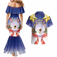 American Samoa Christmas Couples Matching Mermaid Dress and Hawaiian Shirt Seashell Santa Beach Vibes LT05 - Polynesian Pride