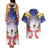 American Samoa Christmas Couples Matching Tank Maxi Dress and Hawaiian Shirt Seashell Santa Beach Vibes LT05 - Polynesian Pride