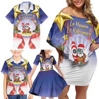 American Samoa Christmas Family Matching Off Shoulder Short Dress and Hawaiian Shirt Seashell Santa Beach Vibes LT05 - Polynesian Pride