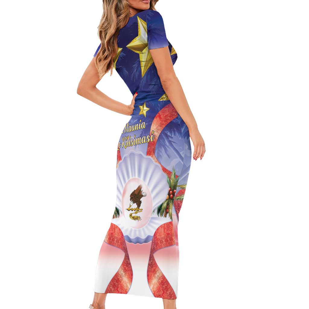 American Samoa Christmas Family Matching Short Sleeve Bodycon Dress and Hawaiian Shirt Seashell Santa Beach Vibes LT05 - Polynesian Pride