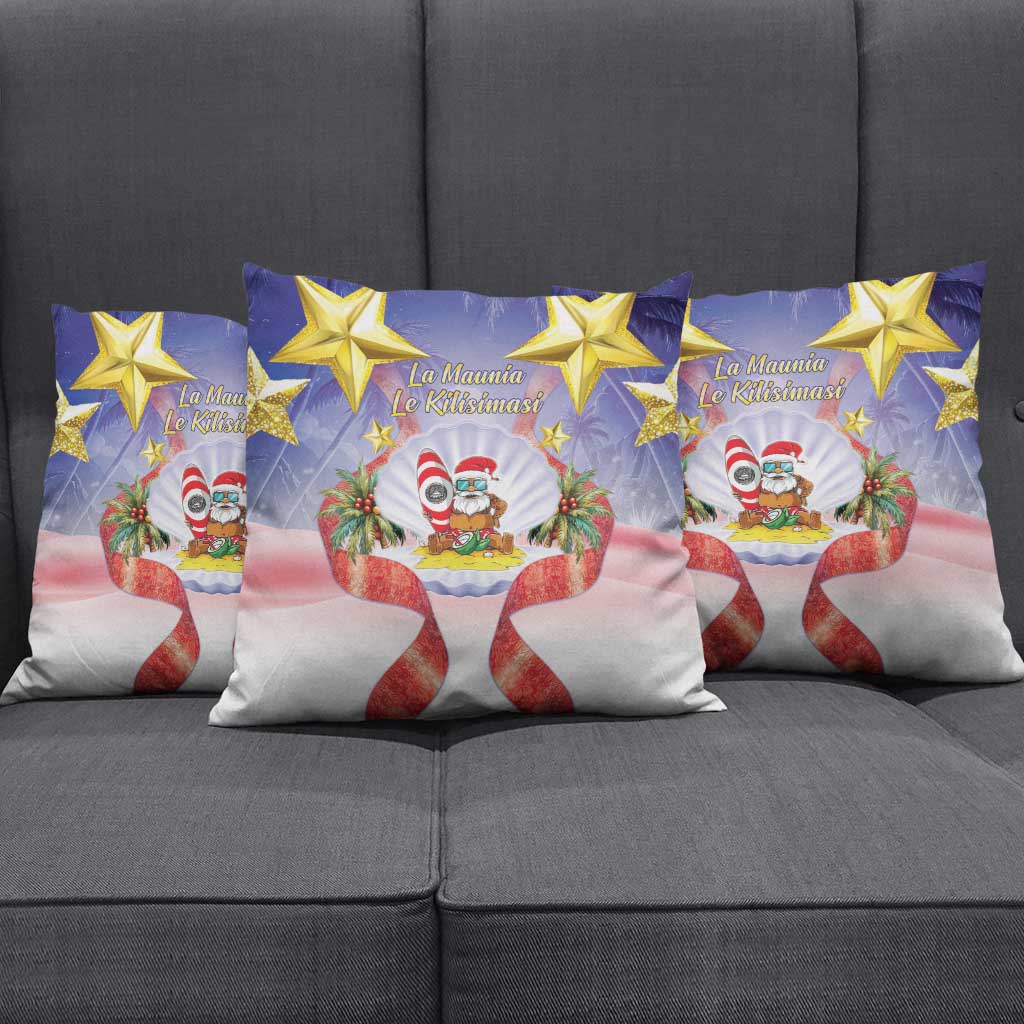 American Samoa Christmas Pillow Cover Seashell Santa Beach Vibes - Polynesian Pride