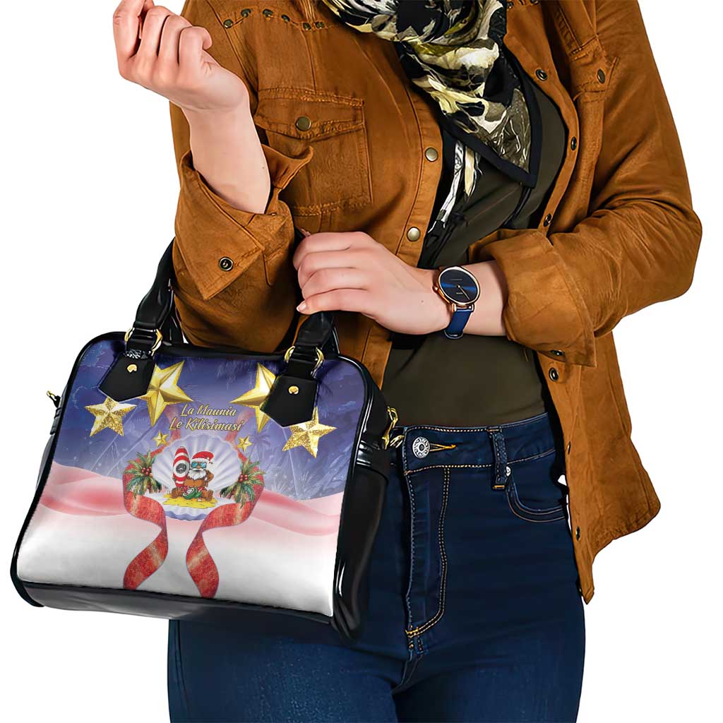 American Samoa Christmas Shoulder Handbag Seashell Santa Beach Vibes - Polynesian Pride