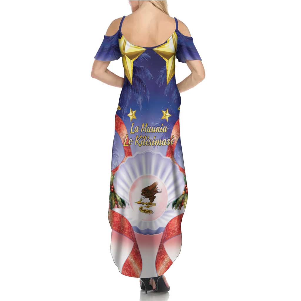 American Samoa Christmas Summer Maxi Dress Seashell Santa Beach Vibes LT05 - Polynesian Pride
