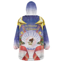 American Samoa Christmas Wearable Blanket Hoodie Seashell Santa Beach Vibes LT05 - Polynesian Pride