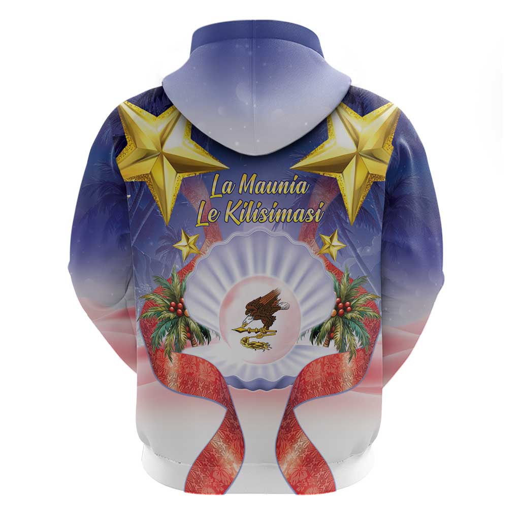 American Samoa Christmas Zip Hoodie Seashell Santa Beach Vibes LT05 - Polynesian Pride