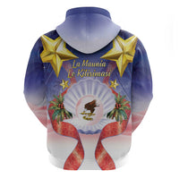 American Samoa Christmas Zip Hoodie Seashell Santa Beach Vibes LT05 - Polynesian Pride