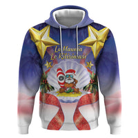 American Samoa Christmas Zip Hoodie Seashell Santa Beach Vibes LT05 Pullover Hoodie Navy - Polynesian Pride