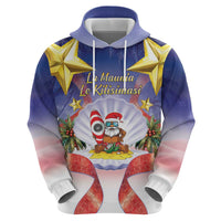 American Samoa Christmas Zip Hoodie Seashell Santa Beach Vibes LT05 - Polynesian Pride
