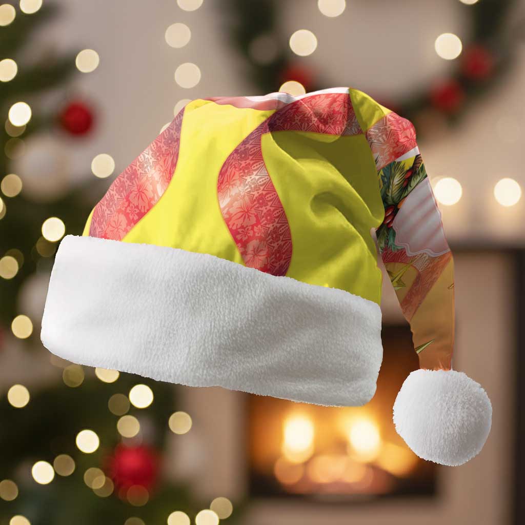 French Polynesia Christmas Santa Hat Seashell Santa Beach Vibes - Polynesian Pride