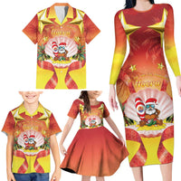 French Polynesia Christmas Family Matching Long Sleeve Bodycon Dress and Hawaiian Shirt Seashell Santa Beach Vibes LT05 - Polynesian Pride